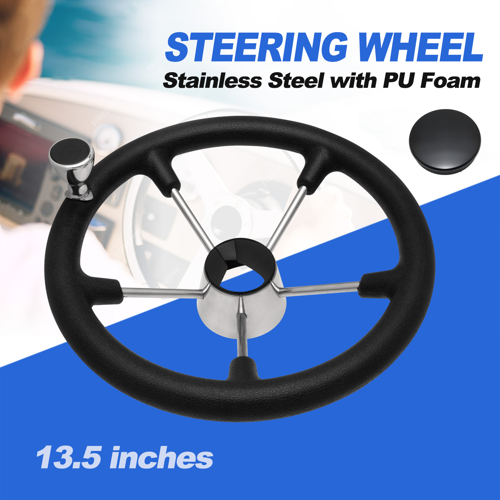 Volante de barco de aço inoxid - Fishing Boat Steering Wheel avaliação e preço